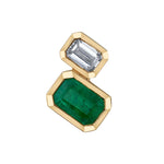 Emerald Diamond Baguette Stud Stud Earrings Roseark Deux Single Right  