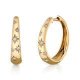 Sparkling Star-Set Hoops Hoops Earrings Roseark Deux   