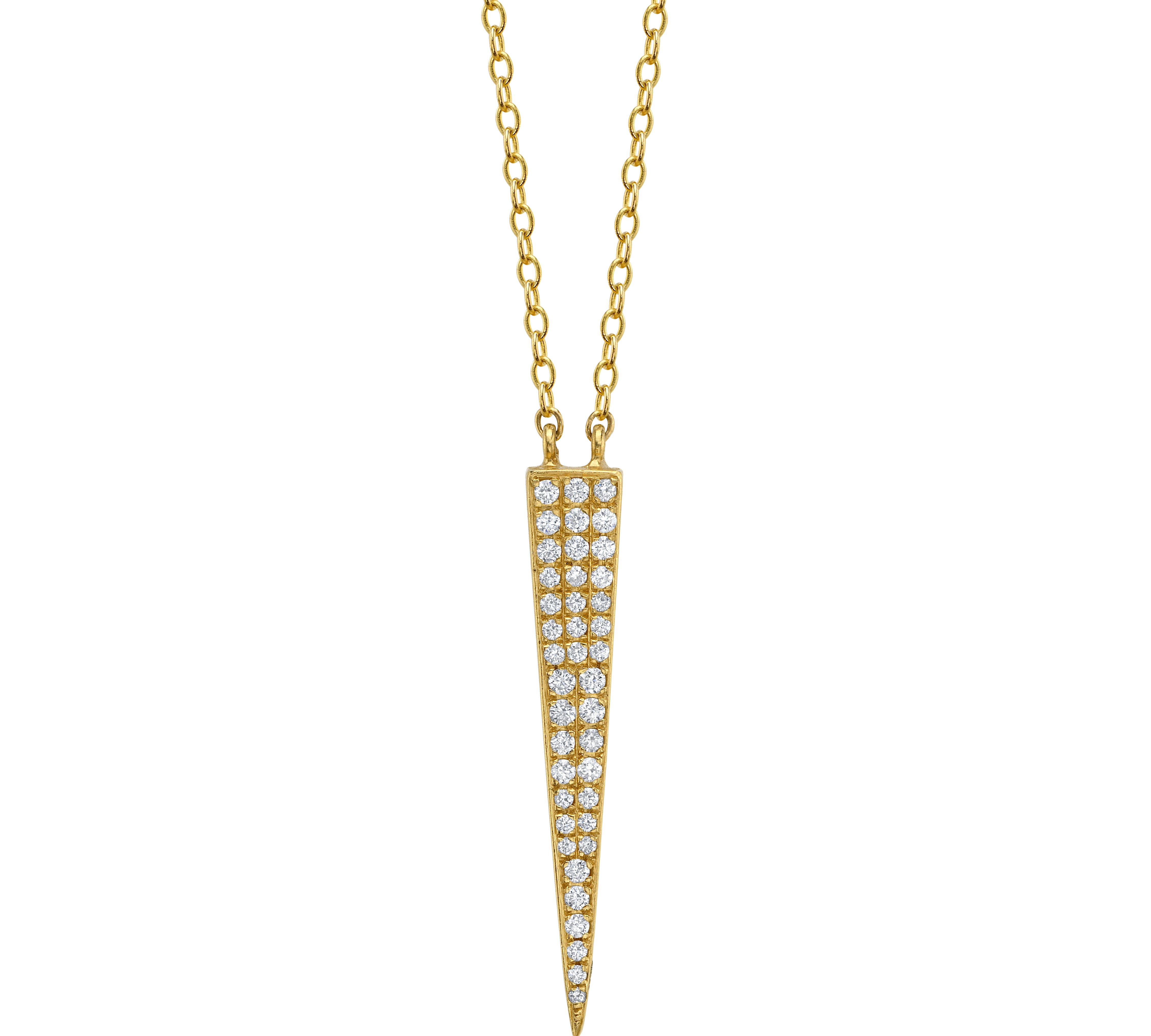 Diamond Pyramid Pendant Necklace Karma El-Khalil