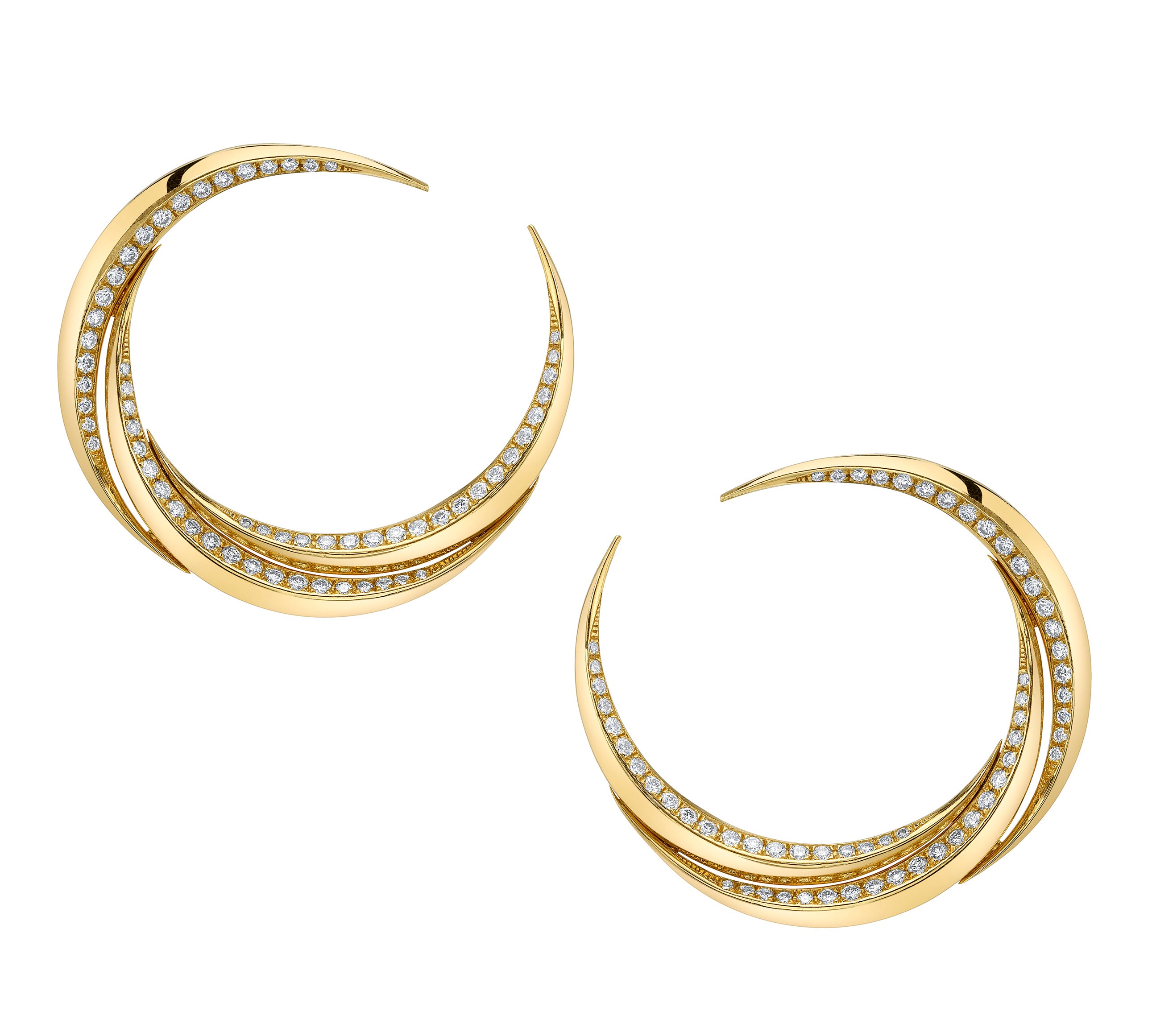 Triple Crescent Earrings Hoop Earrings Karma El-Khalil