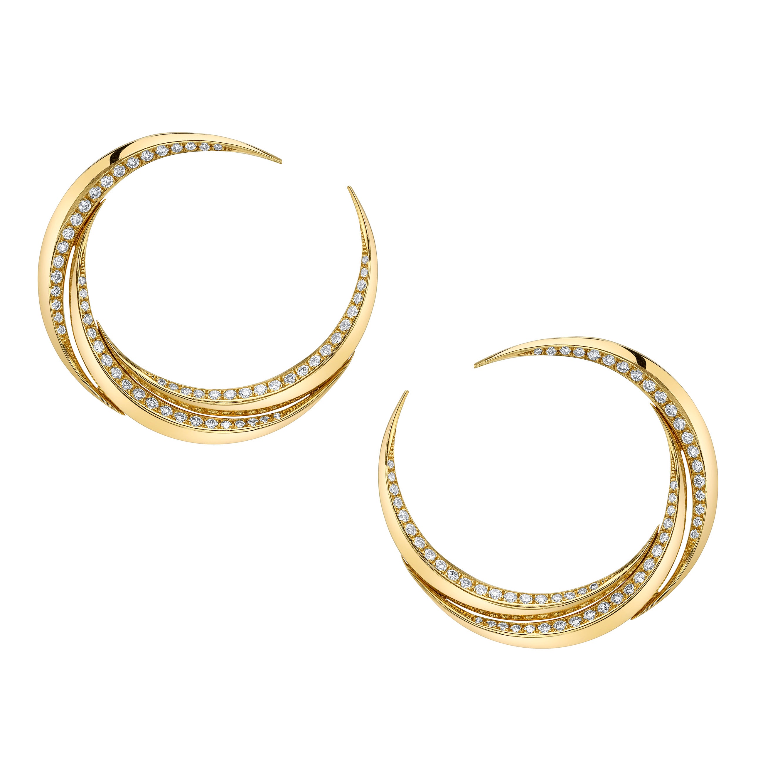 Triple Crescent Earrings Hoop Earrings Karma El-Khalil