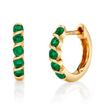 Five Stone Emerald Huggie Huggie Earrings Roseark Deux   