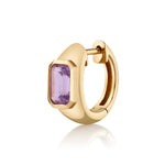 Bezel-Amethyst Huggie Huggie Earrings Roseark Deux Single  