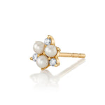 Pearl Diamond Stud Stud Earrings Roseark Deux Single  