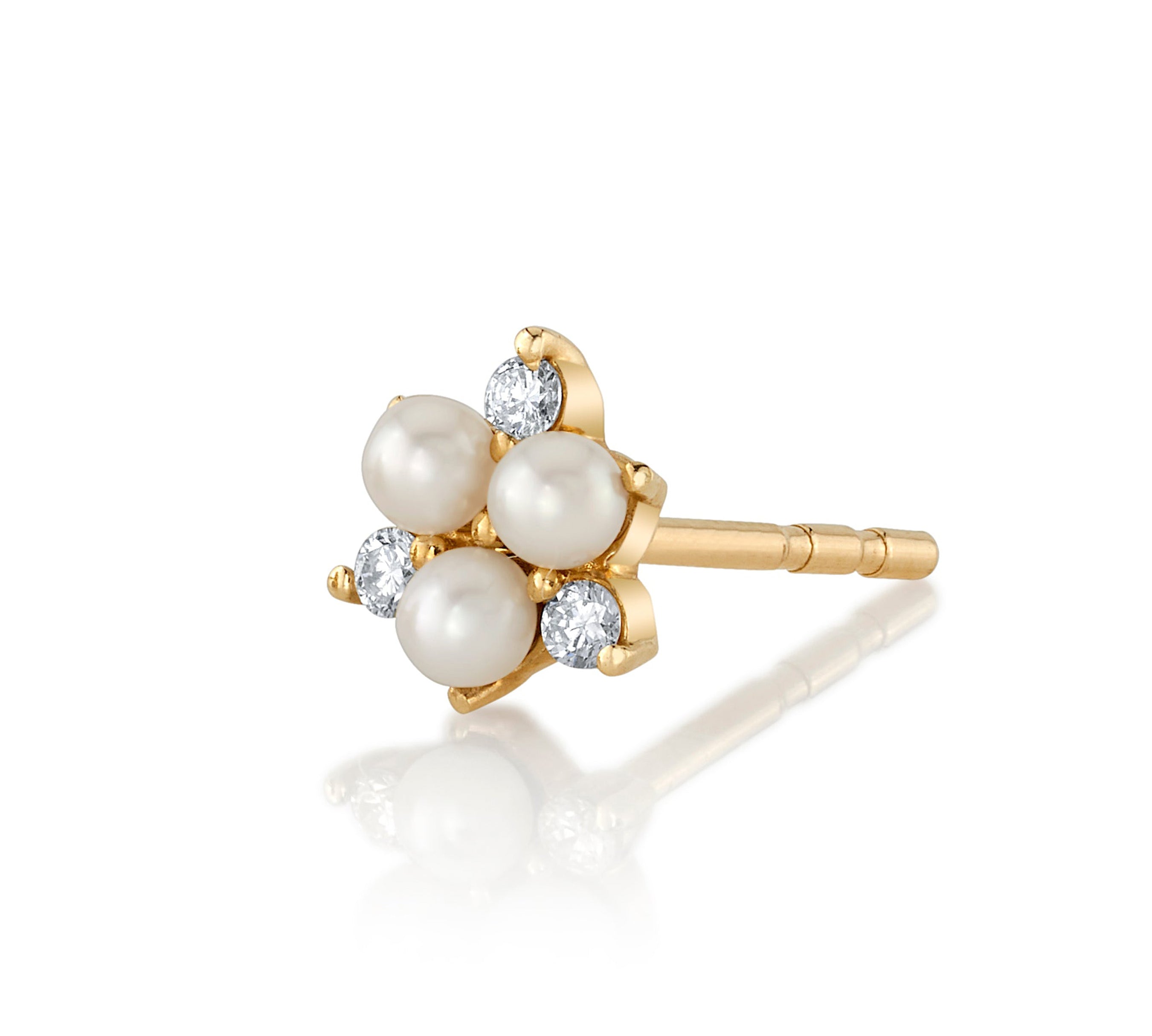 Pearl Diamond Stud Stud Earrings Roseark Deux Single  