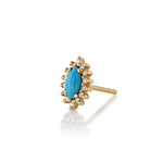 Marquise Turquoise Diamond Stud Stud Earrings Roseark Deux Single  