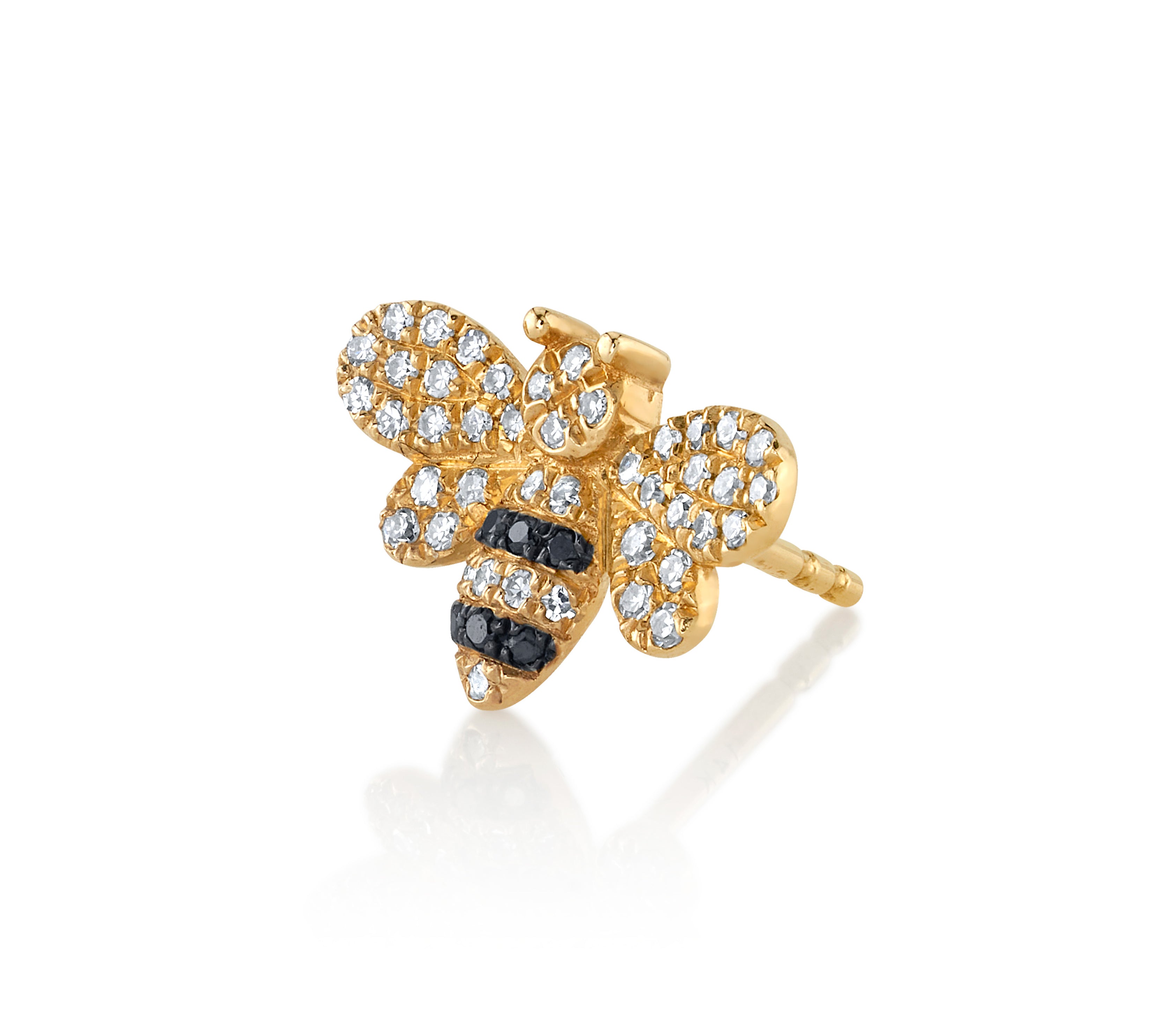 Diamond Bumble Bee Stud Stud Earrings Roseark Deux Single  