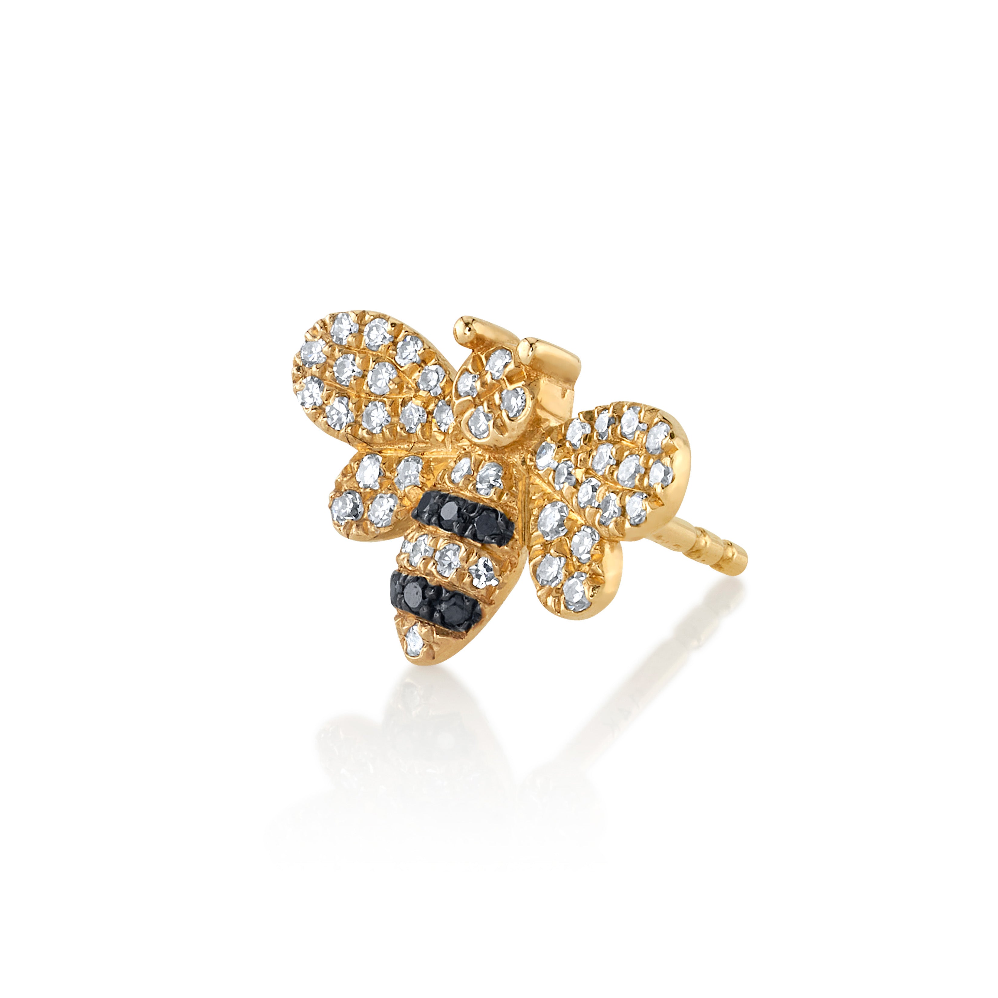 Diamond Bumble Bee Stud Stud Earrings Roseark Deux Single  