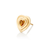 Citrine Heart Stud Studs Roseark Deux Single  