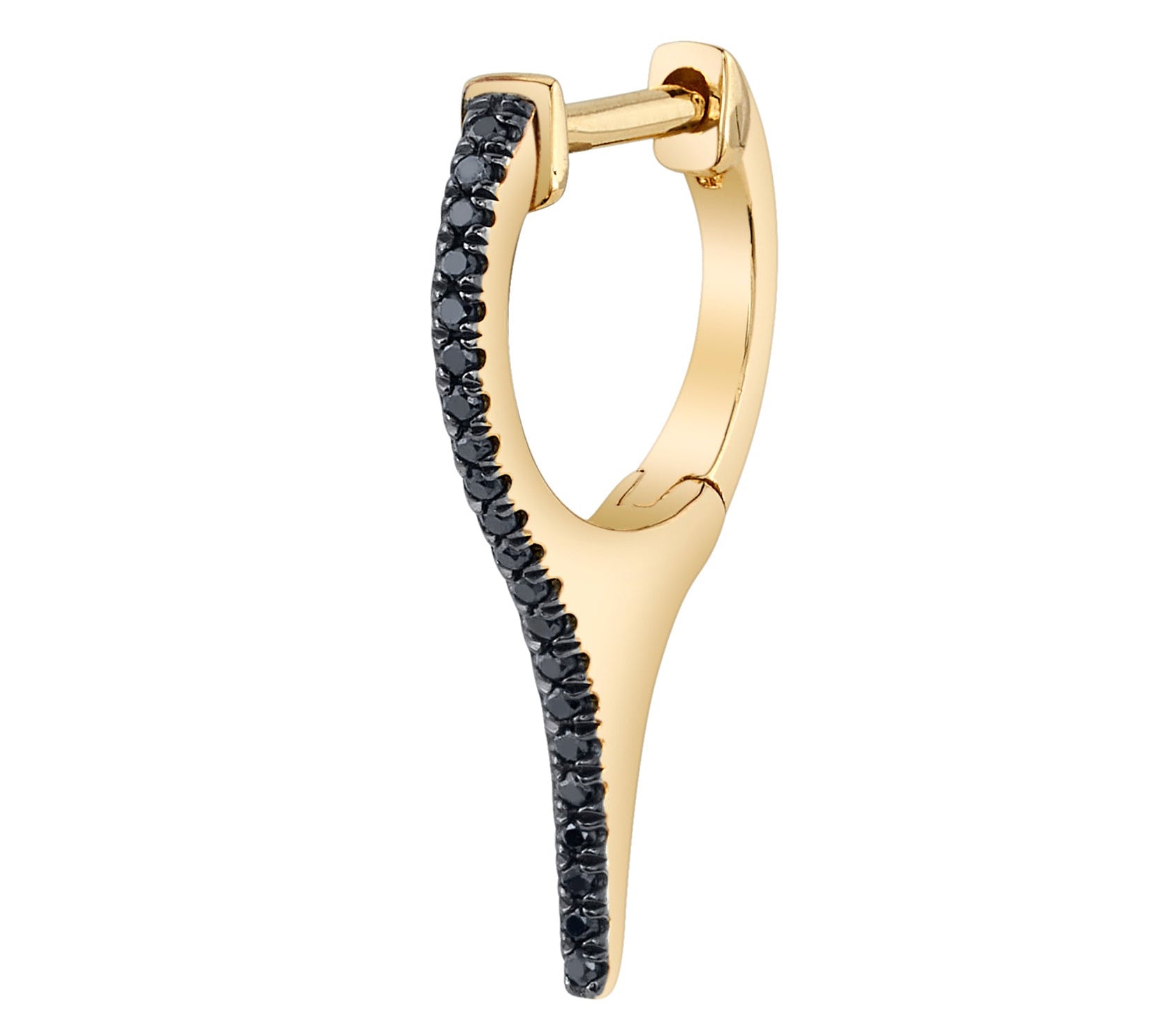 Black Diamond Spike Huggie Huggie Earrings Roseark Deux Single