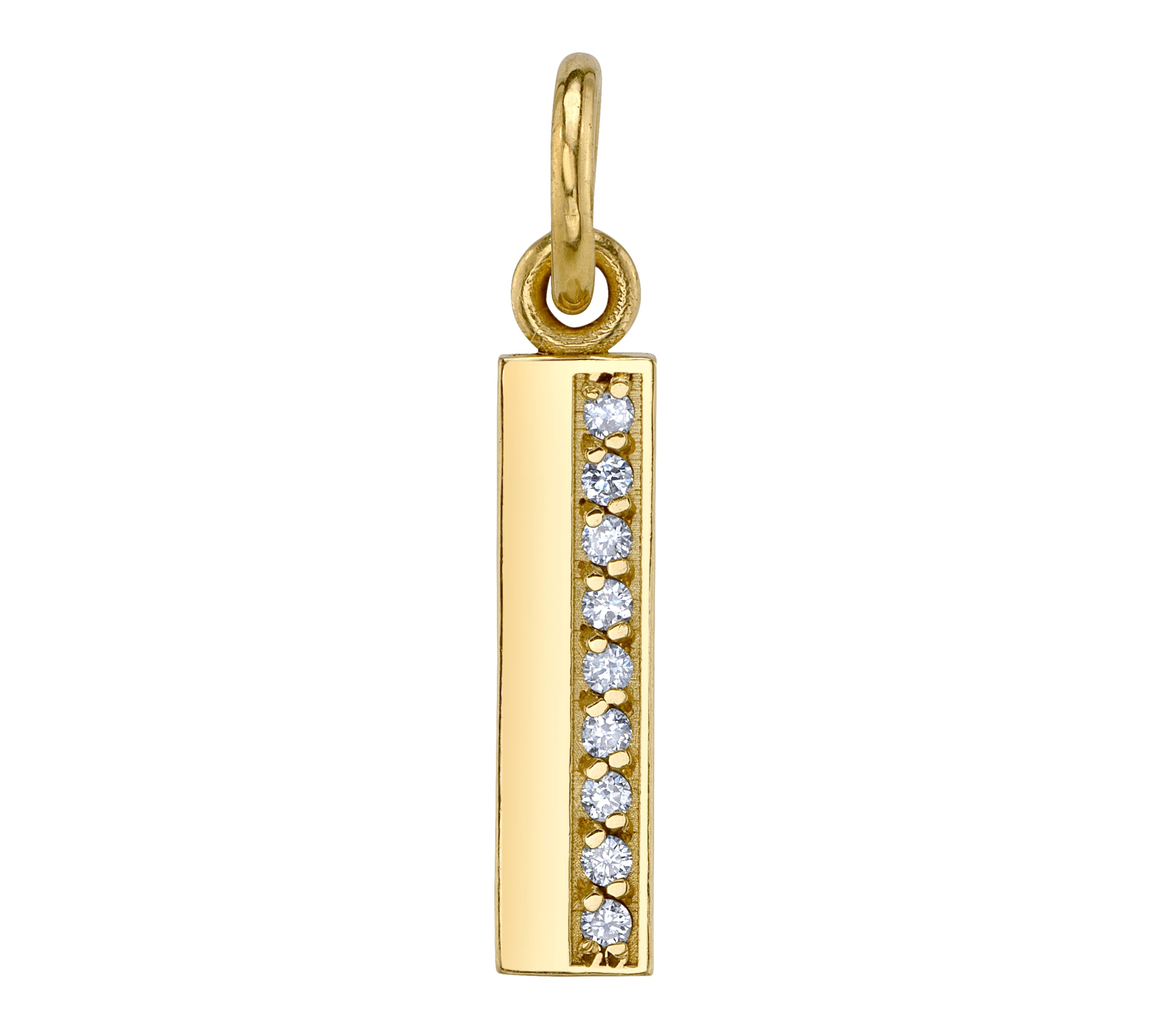 Initial Charm, Yellow Gold, Diamonds Pendant Jill Hoffmeister   