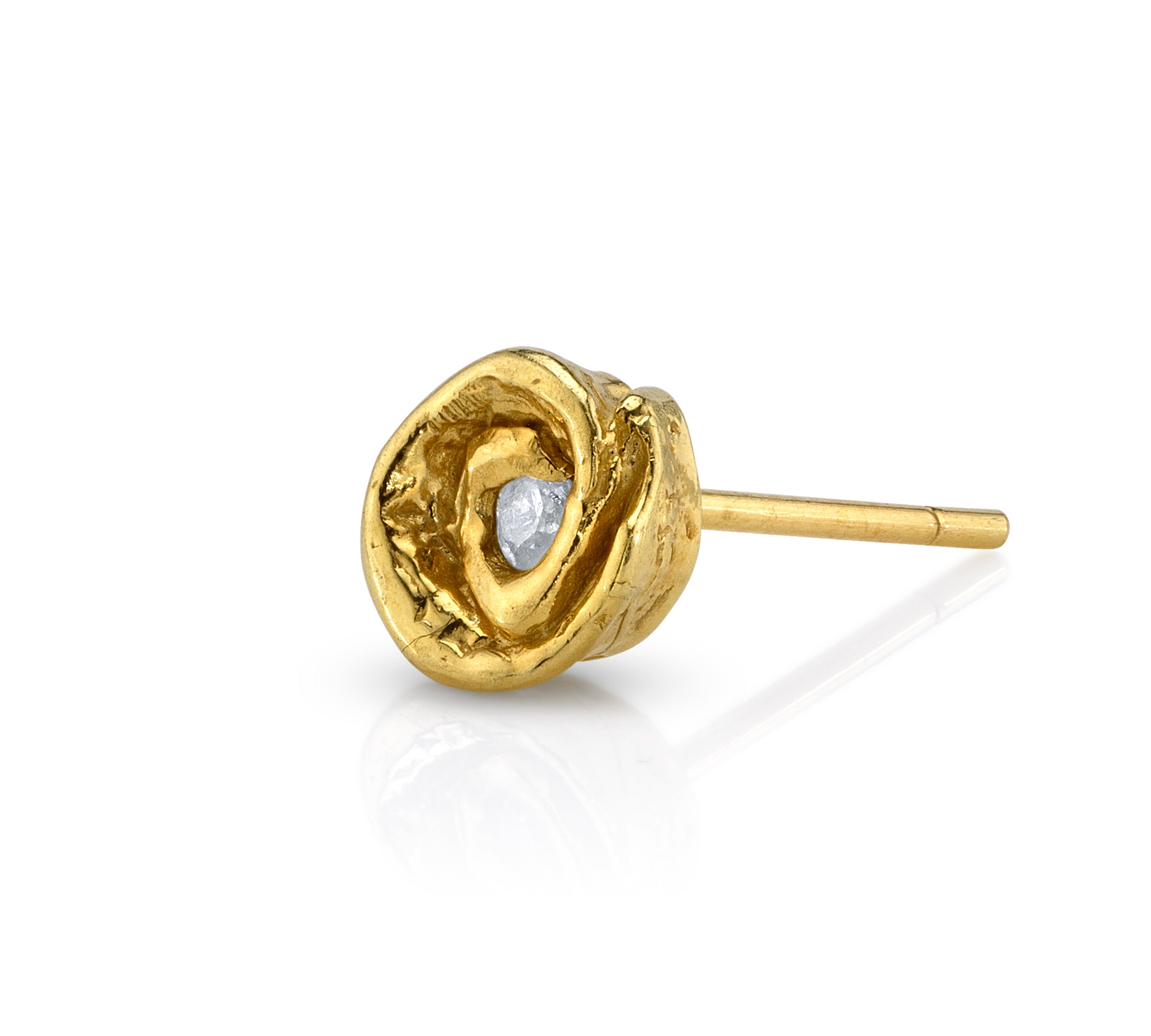 Rosebud Stud with Center Diamond Stud Roseark   