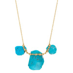 One of a Kind Turquoise Slab and Diamond Necklace Statement Jill Hoffmeister   