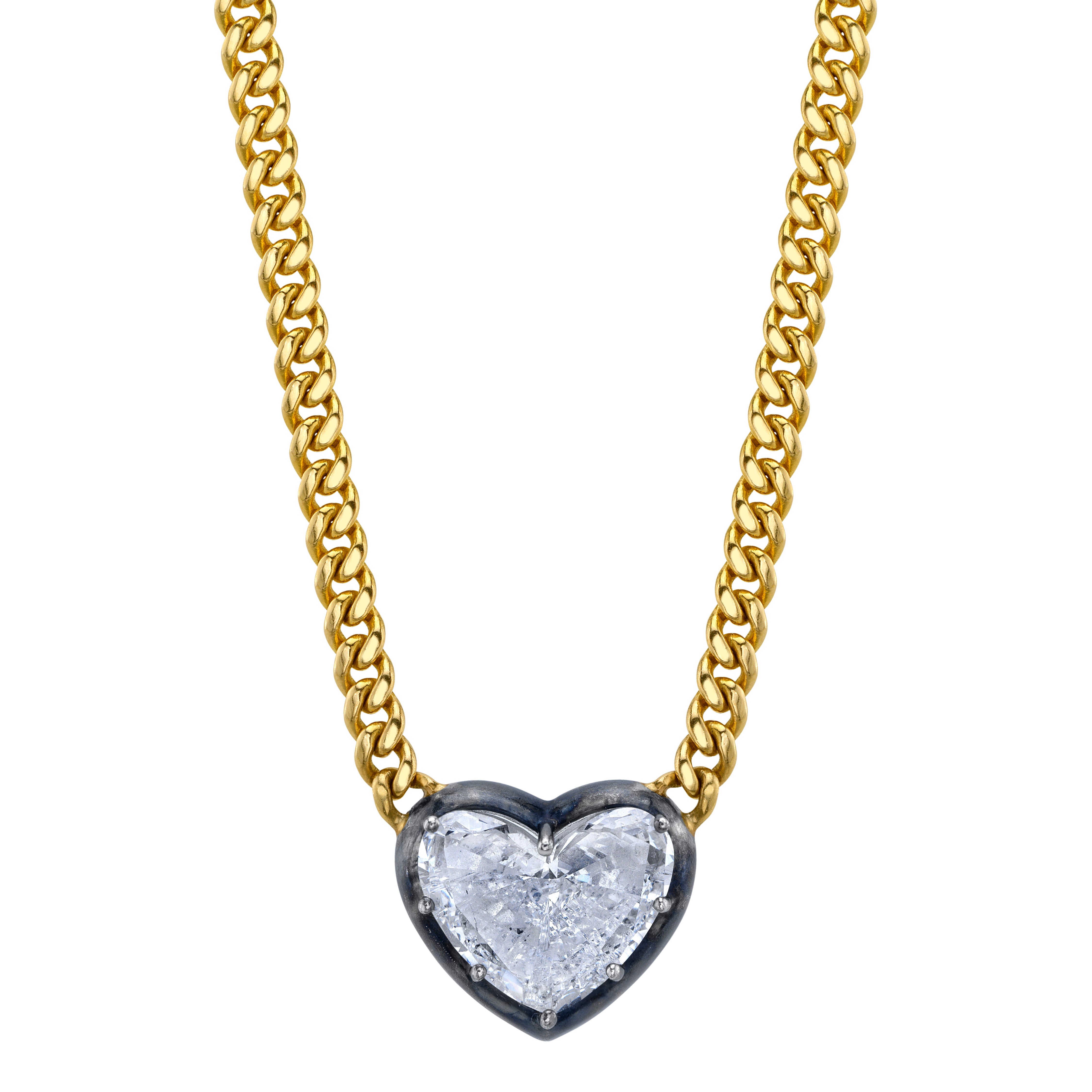Diamond Heart Necklace Pendant Roseark   