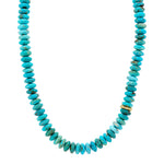 Diamond Disc and Turquoise Beaded Necklace Beaded Jill Hoffmeister   