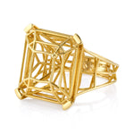 Estate Peruffo Graphique Ring, Emerald Cut Statement Ring Roseark Vintage   