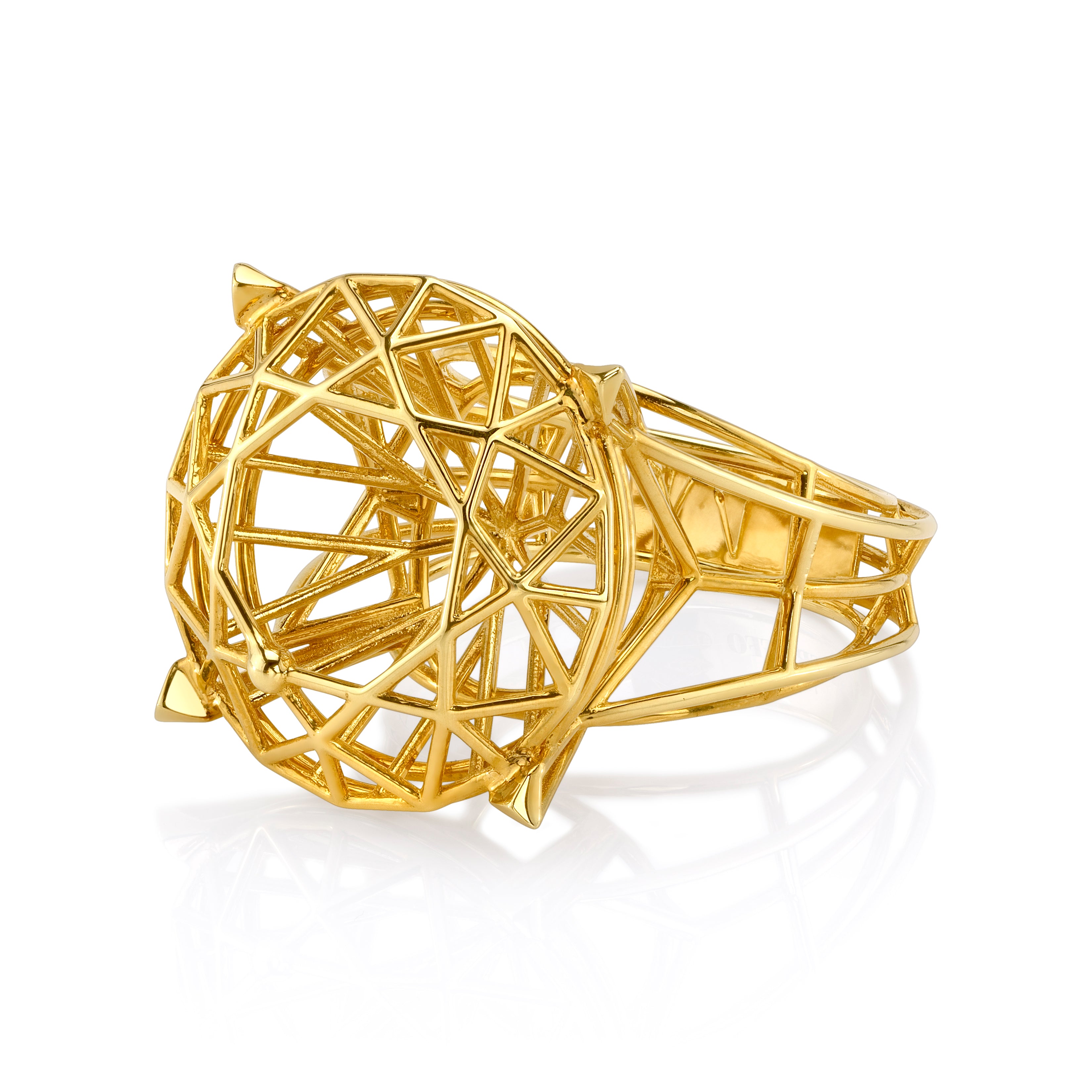 Estate Peruffo Graphique Ring, Round Cut Statement Ring Roseark Vintage   
