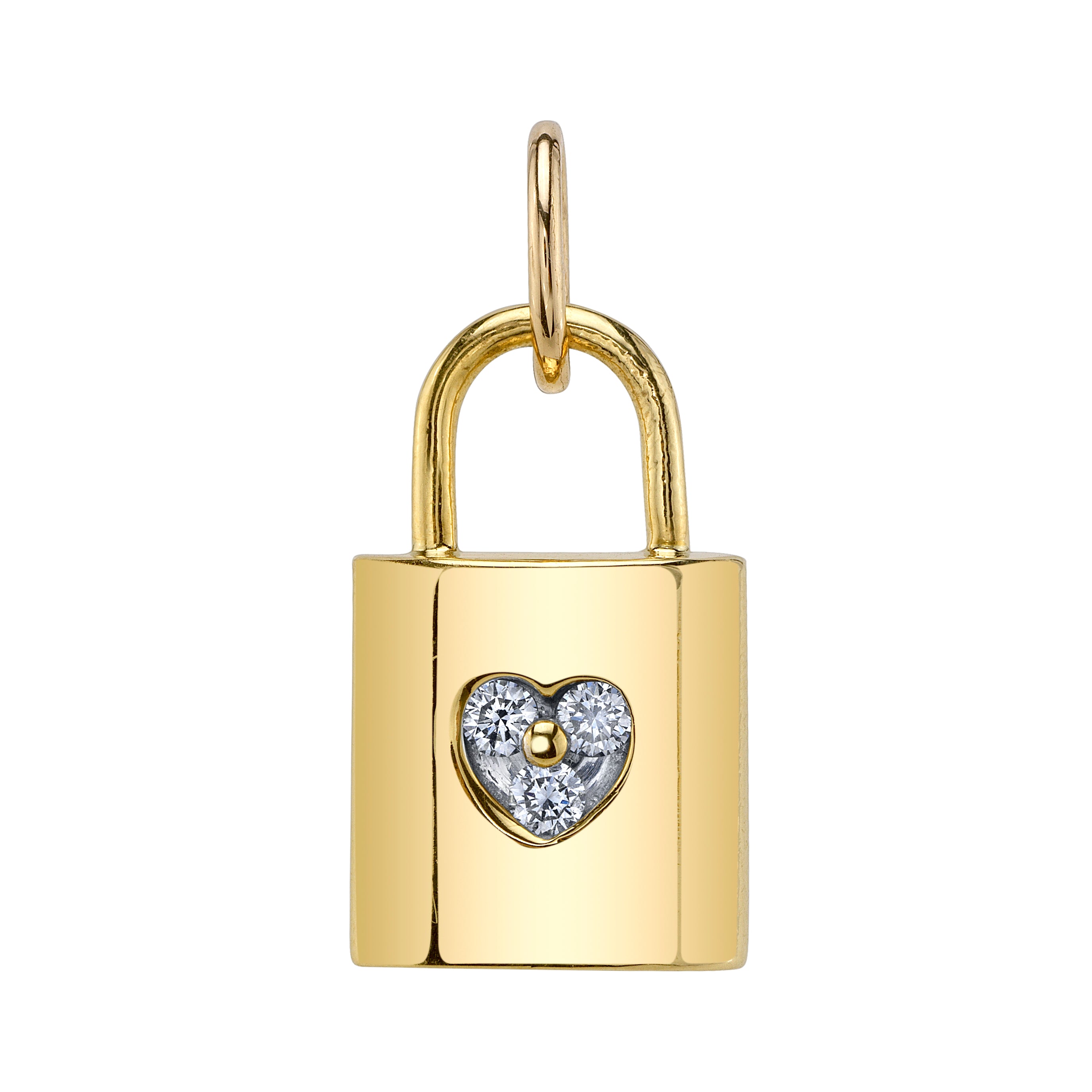 Vintage Lock Diamond Heart Charm Charm Roseark Vintage   