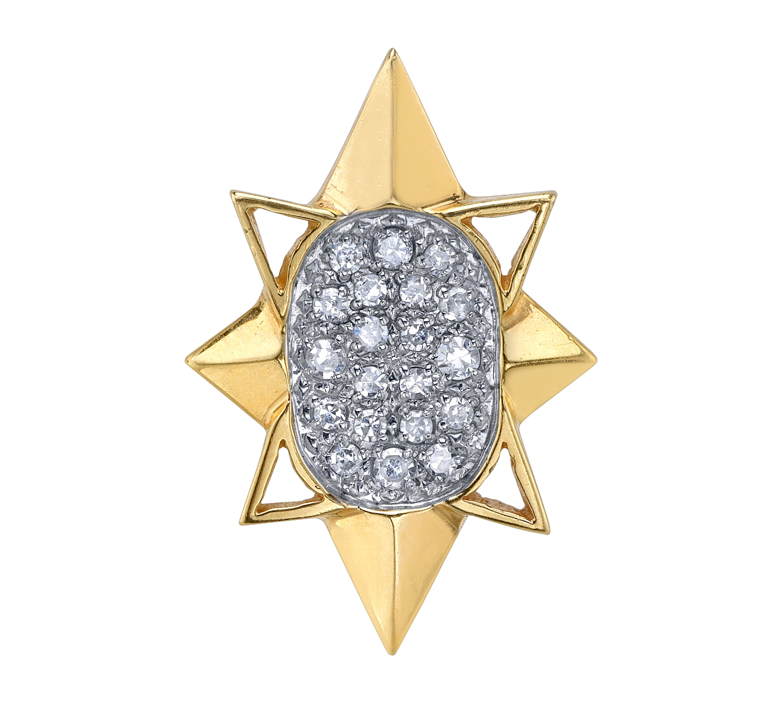 Diamond Multi-tone Star Charm Charm Roseark Vintage   