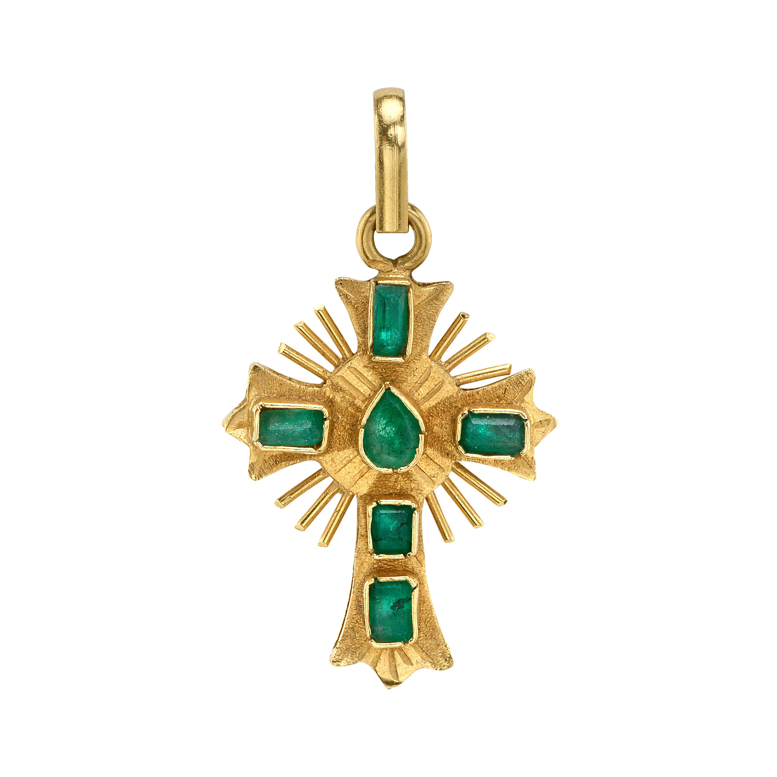 Spanish Mini Cross with Emerald Charm SA Estate   