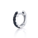 Black Diamond Huggie Hoops Earrings Roseark Deux White Gold Single 