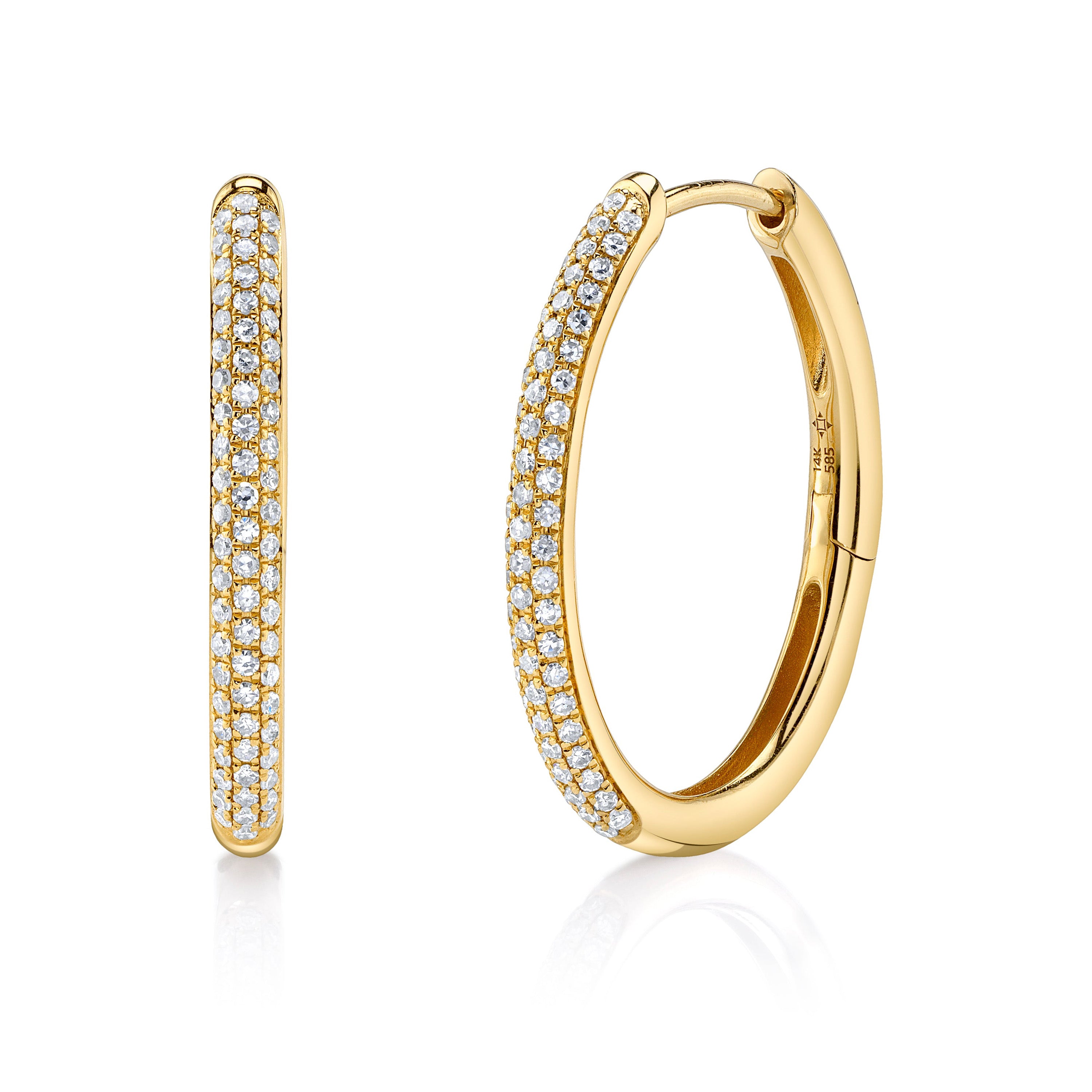 Pave Diamond Bridgette Hoop Hoops Earrings Roseark Deux Pair  