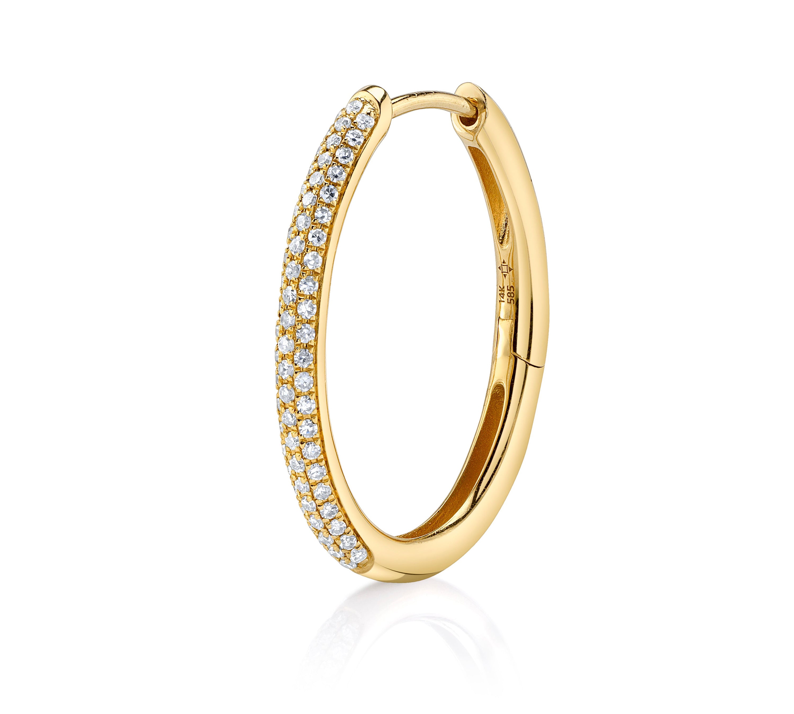 Pave Diamond Bridgette Hoop Hoops Earrings Roseark Deux Single  