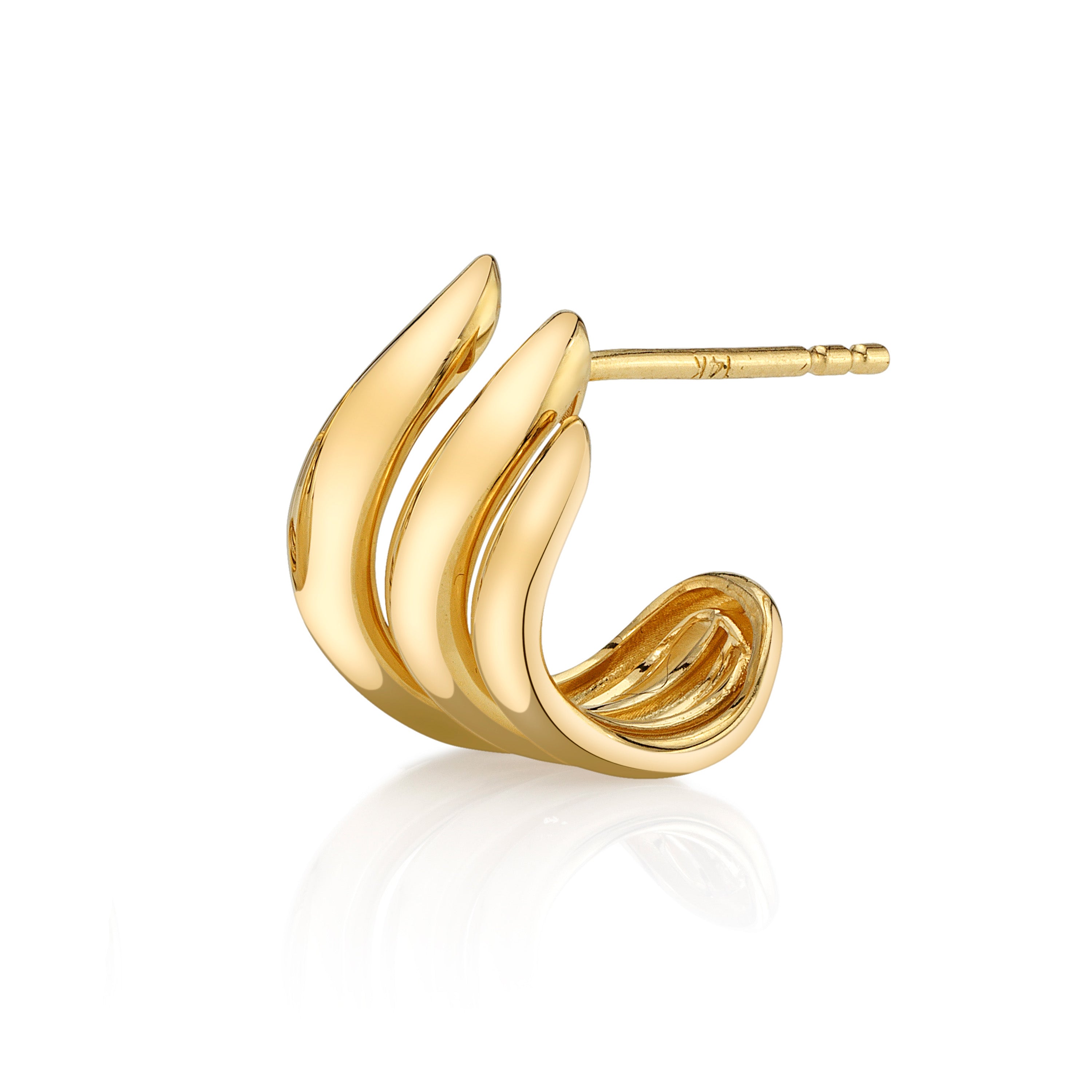 Three Line Gradual Half-Huggie Ear Cuff Earring Roseark Deux Single Left