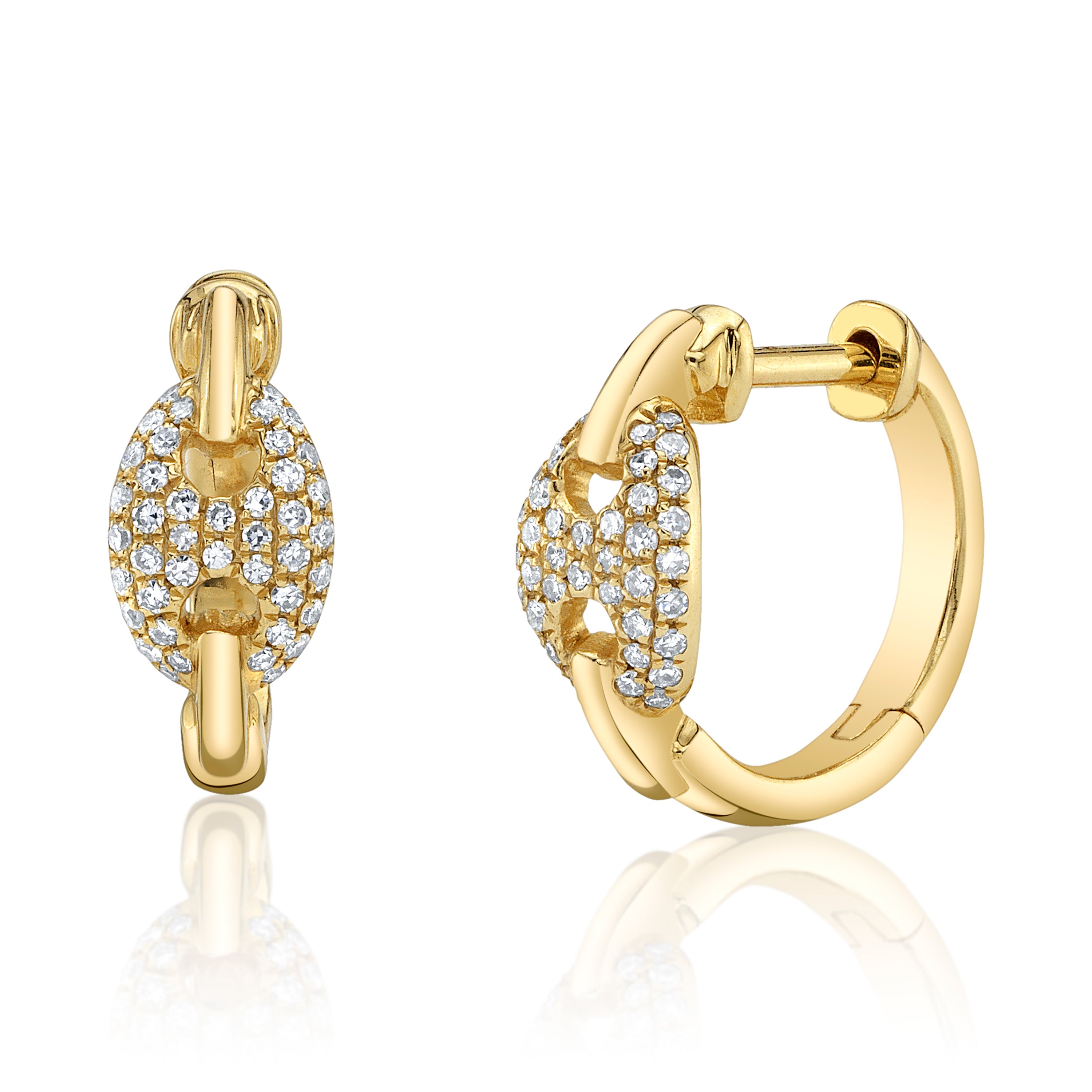 Bottle-cap Diamond Huggie Huggie Earrings Roseark Deux Pair
