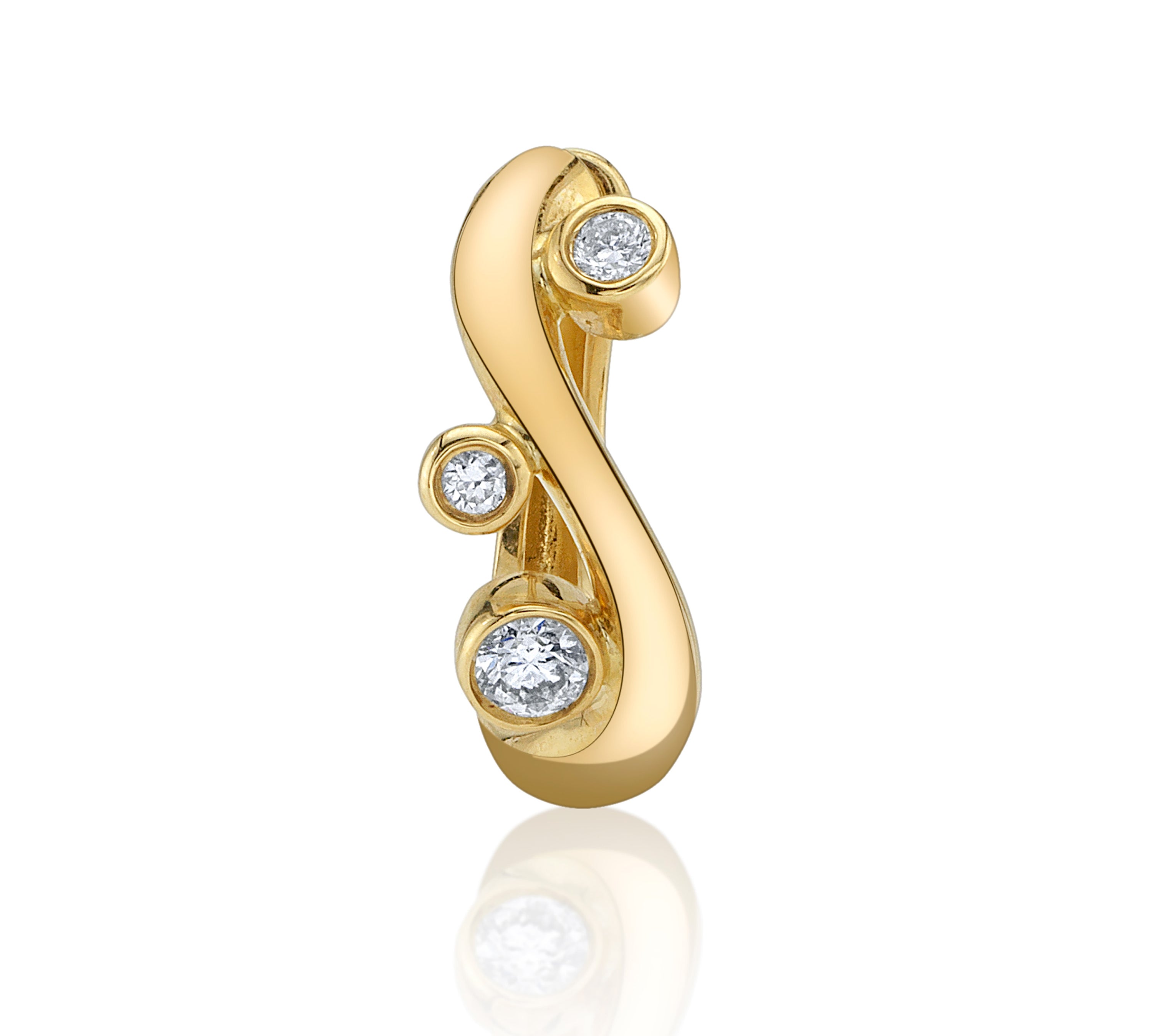 Diamond S-Huggie Huggie Earrings Roseark Deux Single