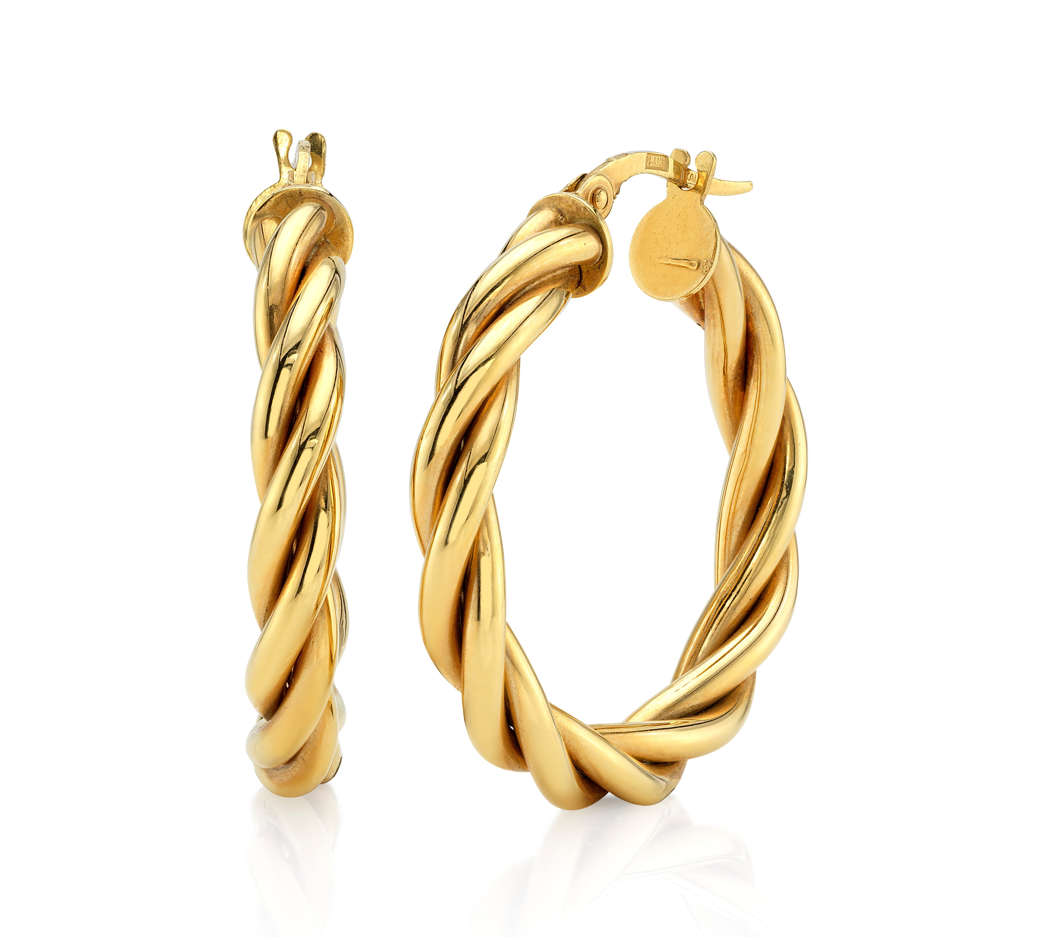 Twist Braided Hoops, Medium Hoop Earrings Roseark Deux