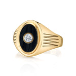 Vintage Diamond Oval Signet Ring Signet Ring Roseark Vintage
