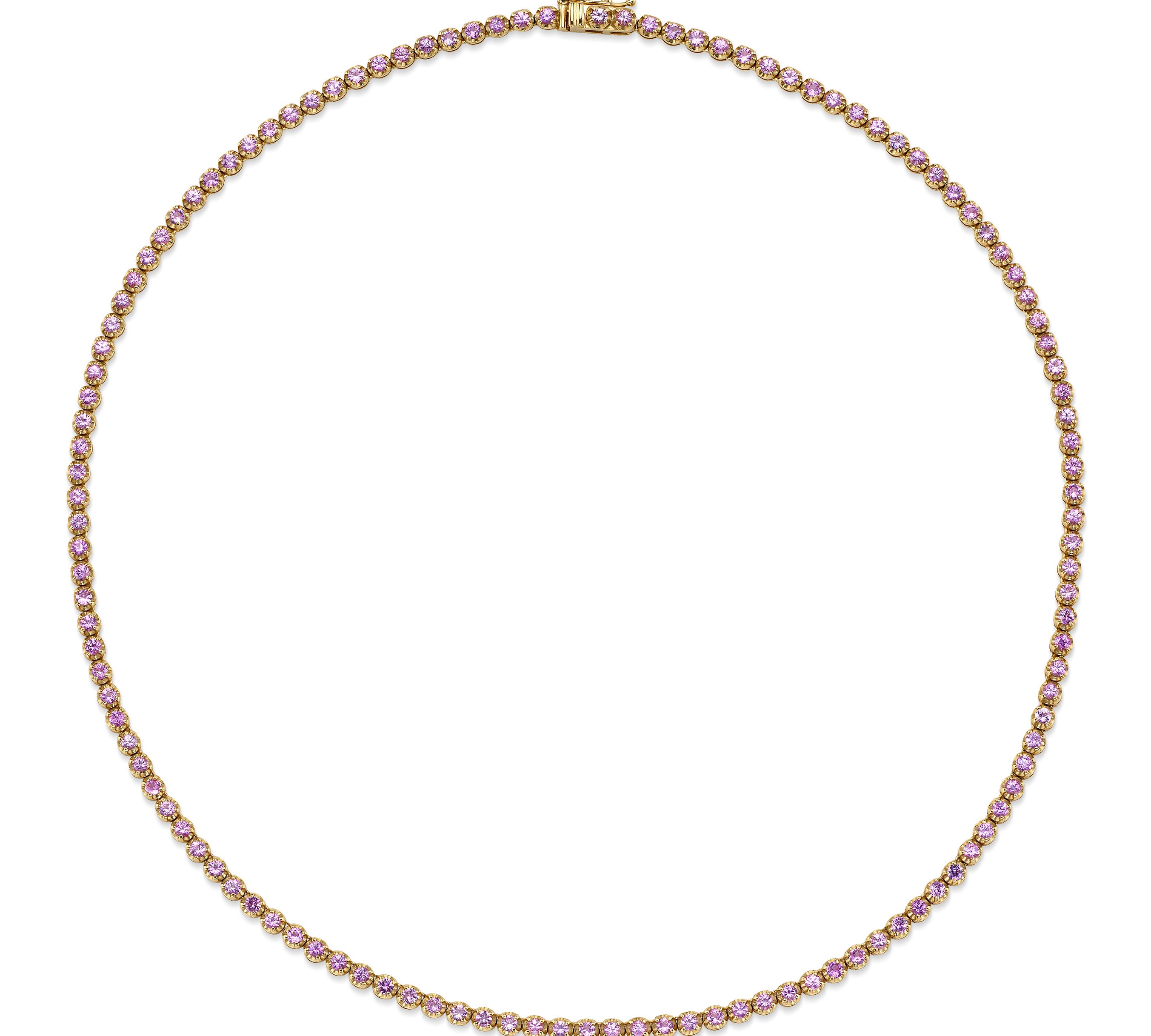 Classic Pink Sapphire Tennis Necklace Tennis Roseark Deux   