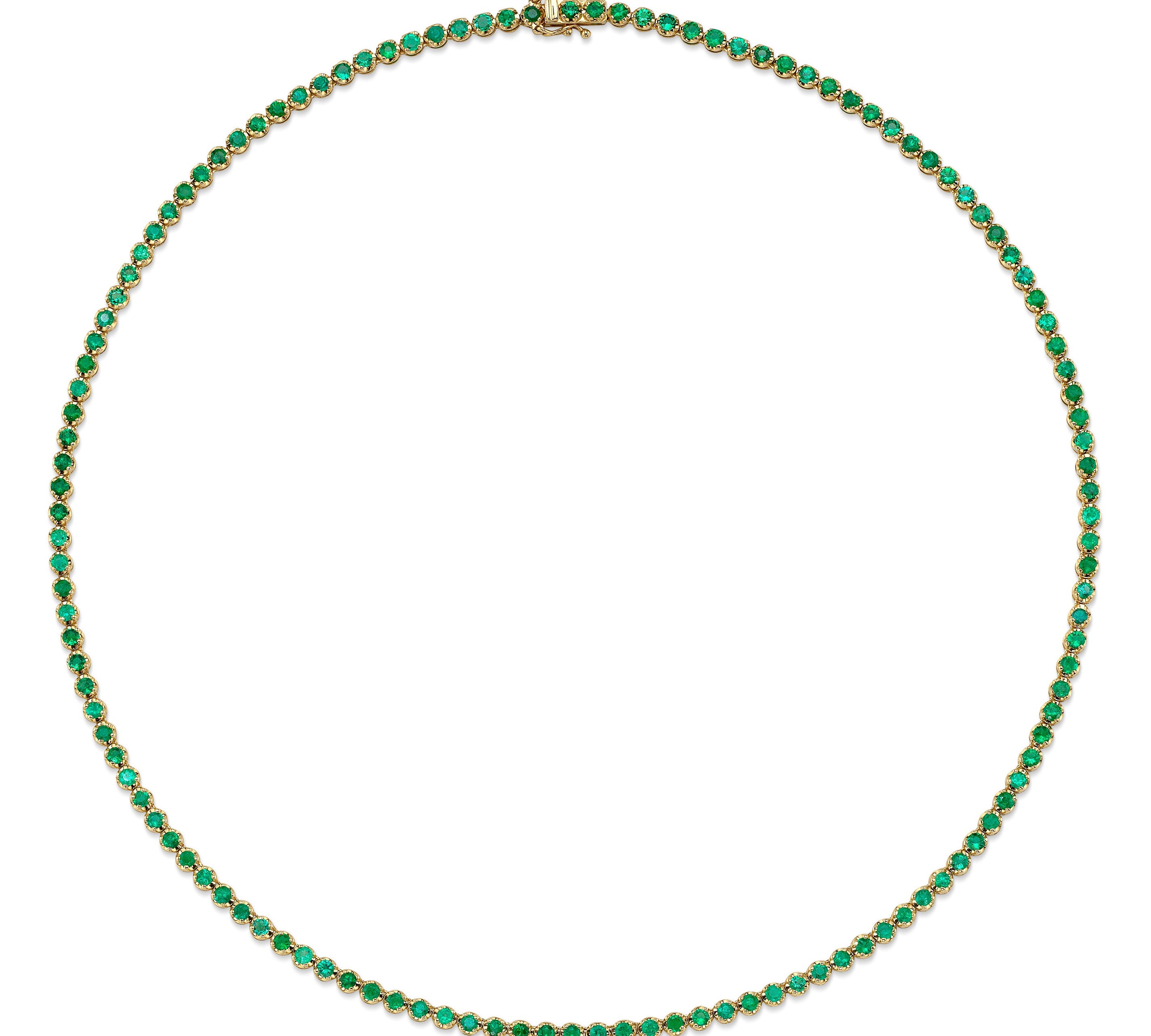 Classic Precious Stone Tennis Necklace Tennis Roseark Deux Emerald  