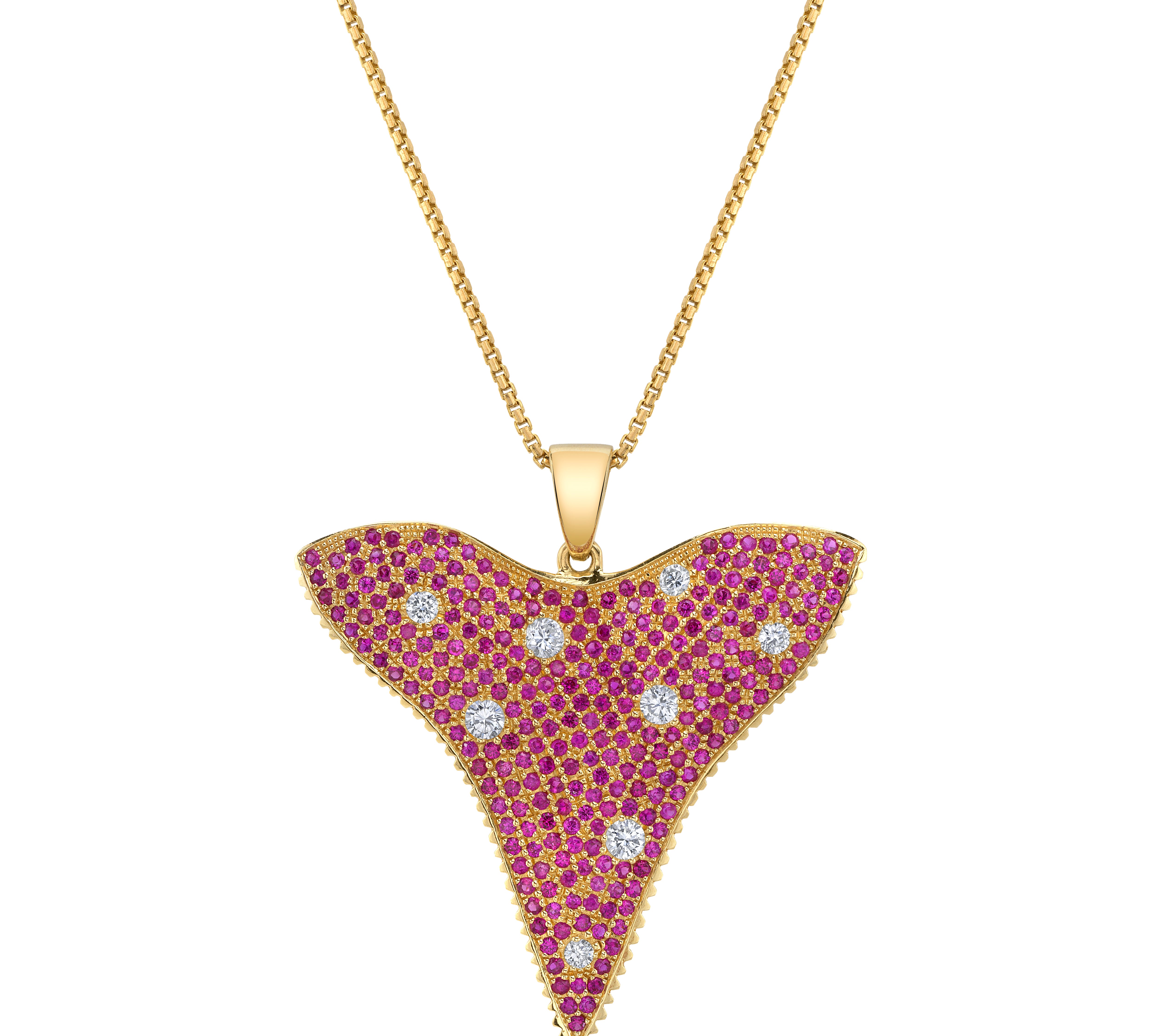 Ruby Diamond Jaws Pendant Necklace  Hanut Singh   