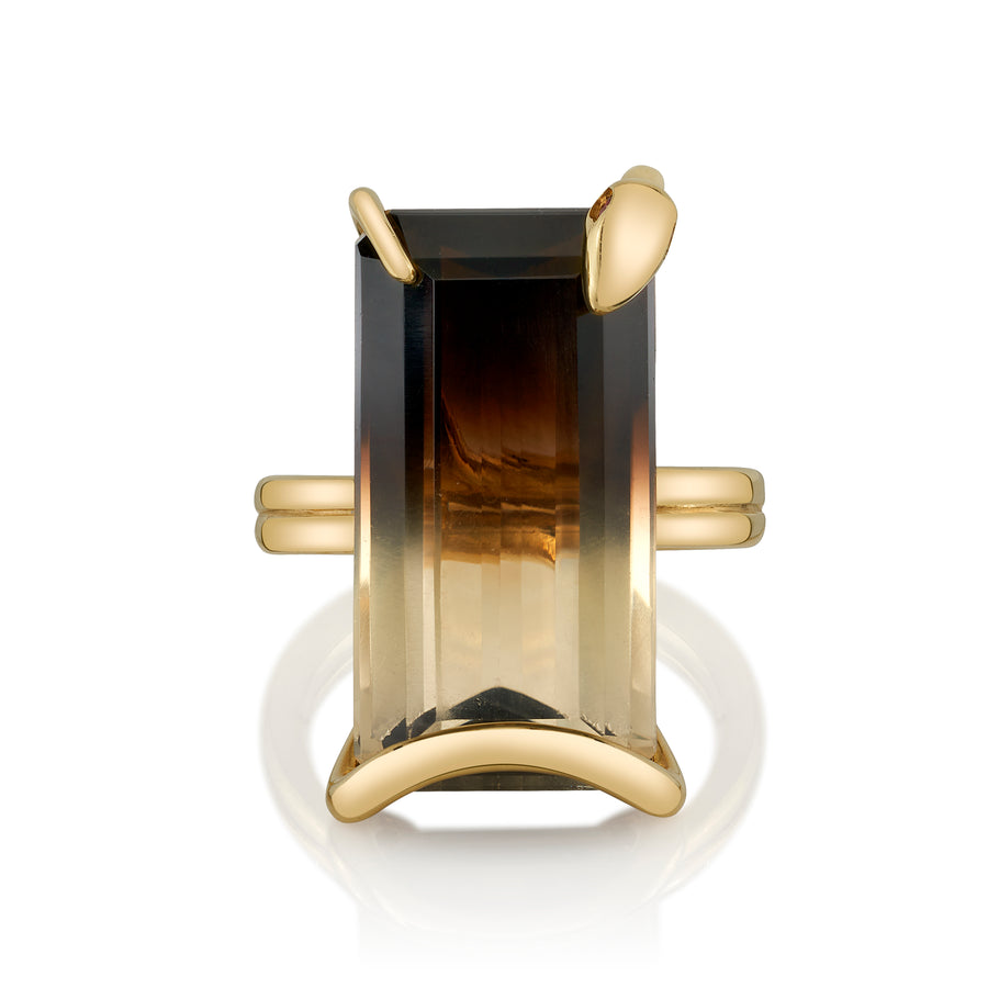 Snake on The Rocks Ring, Quartz, Ruby Eyes Ring Perez Bitan   