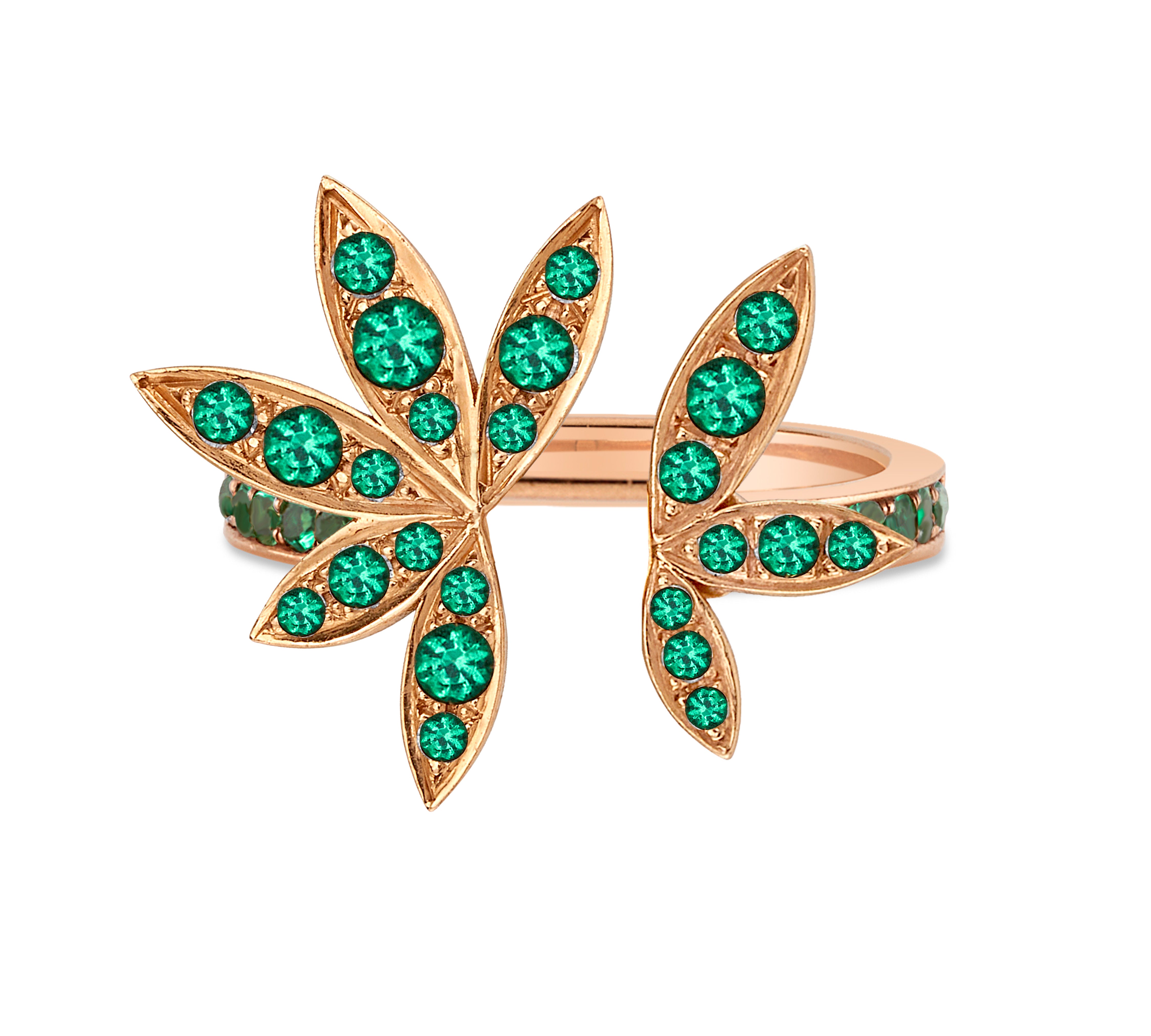 Emerald Lily Ring Statement Ring Jagga Jewelry
