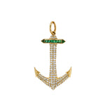 Vintage Anchor Charm with Diamond and Tourmaline Charm Roseark Vintage   