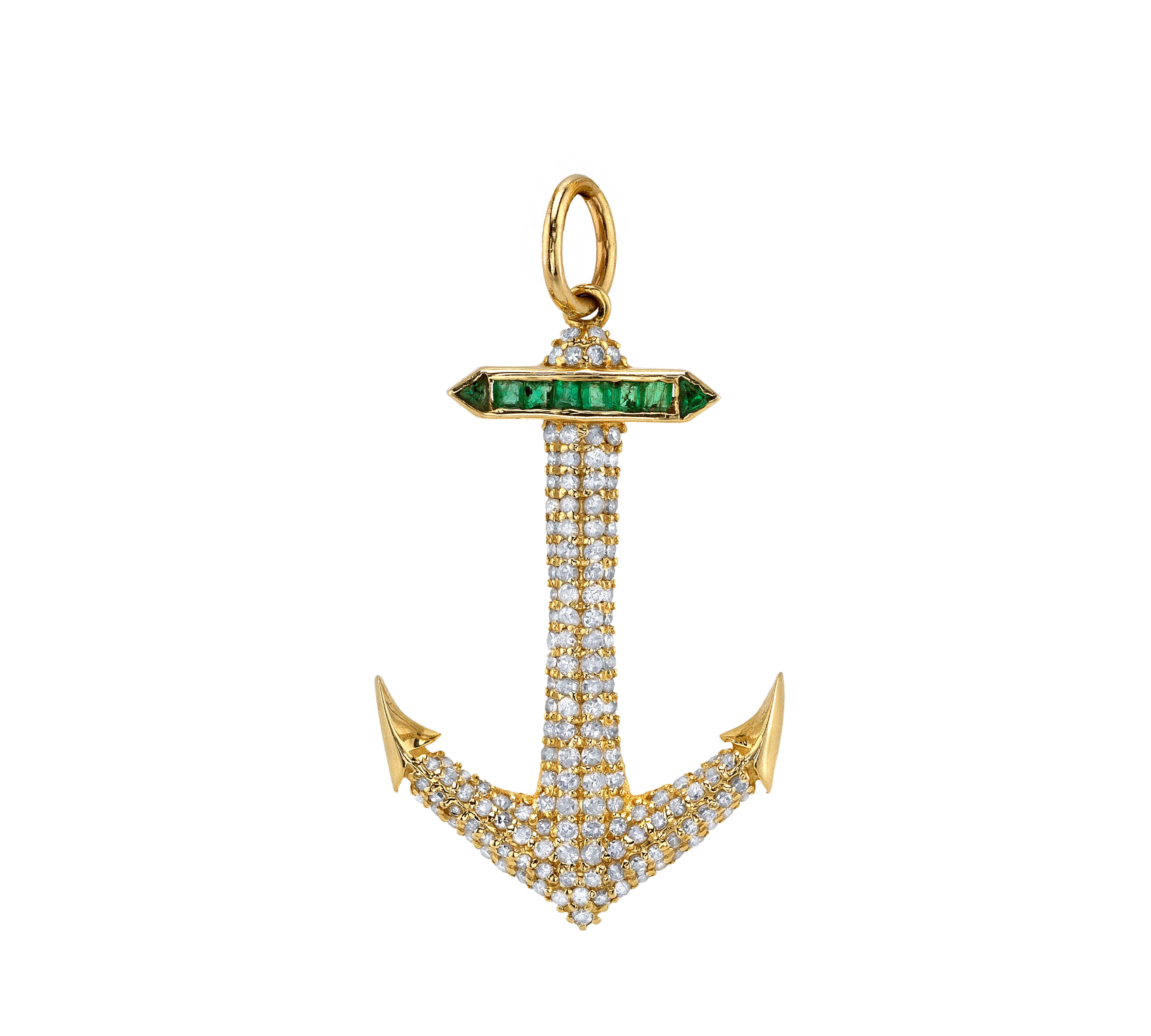 Vintage Anchor Charm with Diamond and Tourmaline Charm Roseark Vintage   