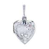 Vintage Heart Locket with Diamond Bail Charm Roseark Vintage I Love You Locket