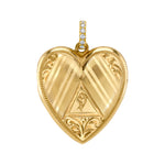 Vintage Heart Locket with Diamond Bail Charm Roseark Vintage Triangle Heart  