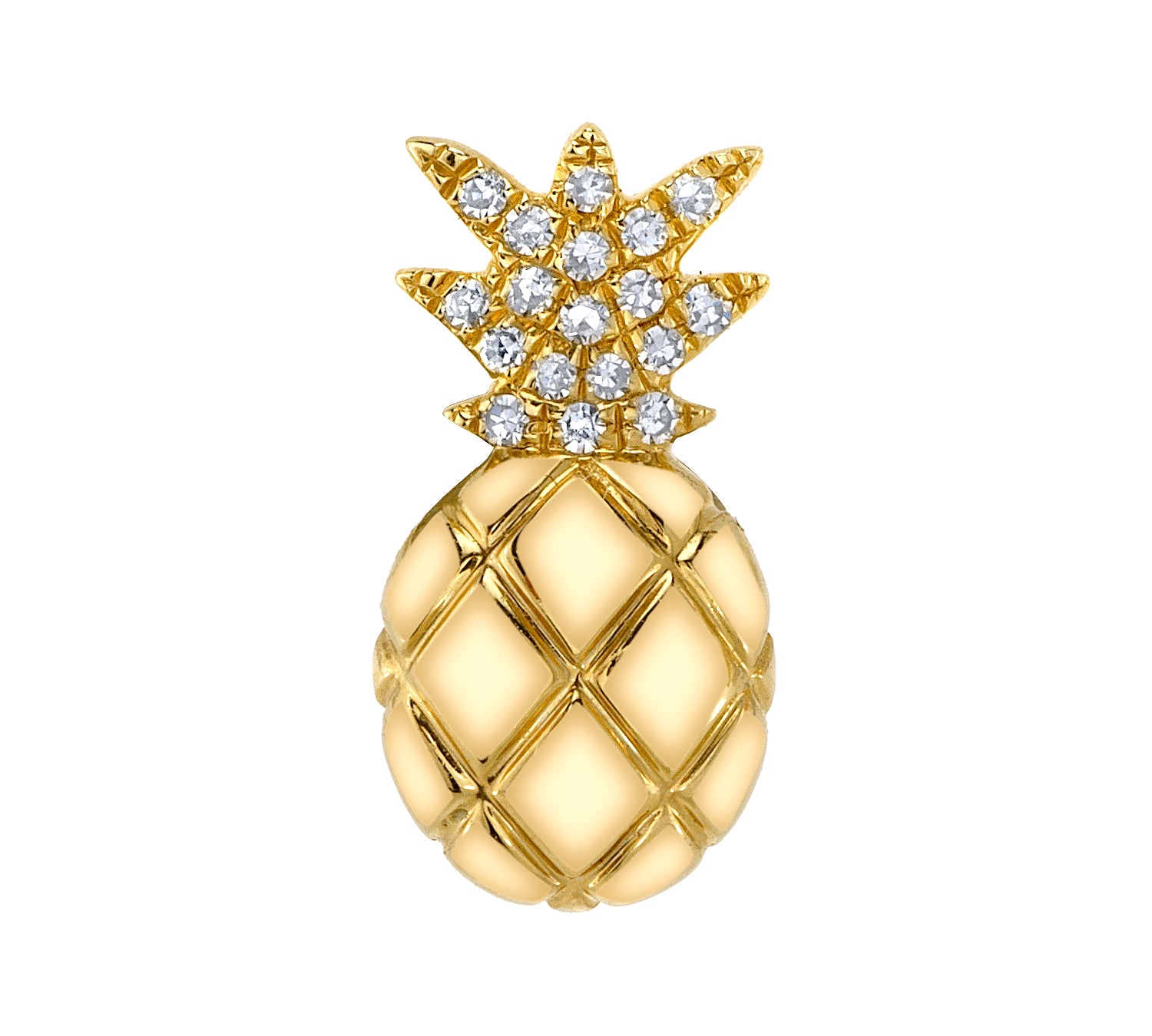 Pineapple Stud with Diamonds Earrings Roseark Deux Single  