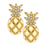 Pineapple Stud with Diamonds Earrings Roseark Deux Pair  