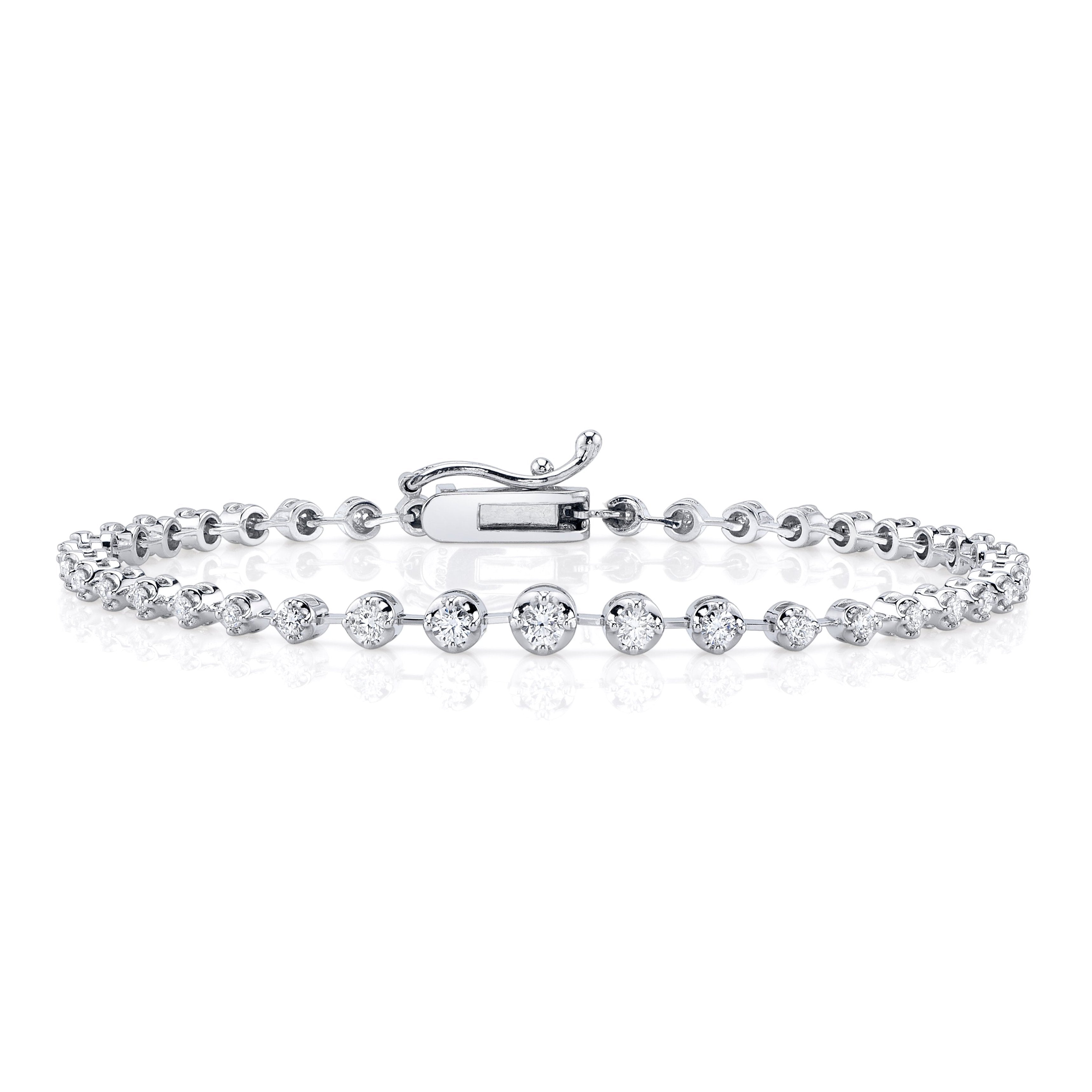 Gradient Bezel Diamond Bracelet, Large Tennis Bracelet Roseark Deux   