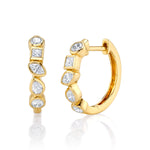 Diamond Bezel-Shapes Hoop Earrings Roseark Deux Pair  