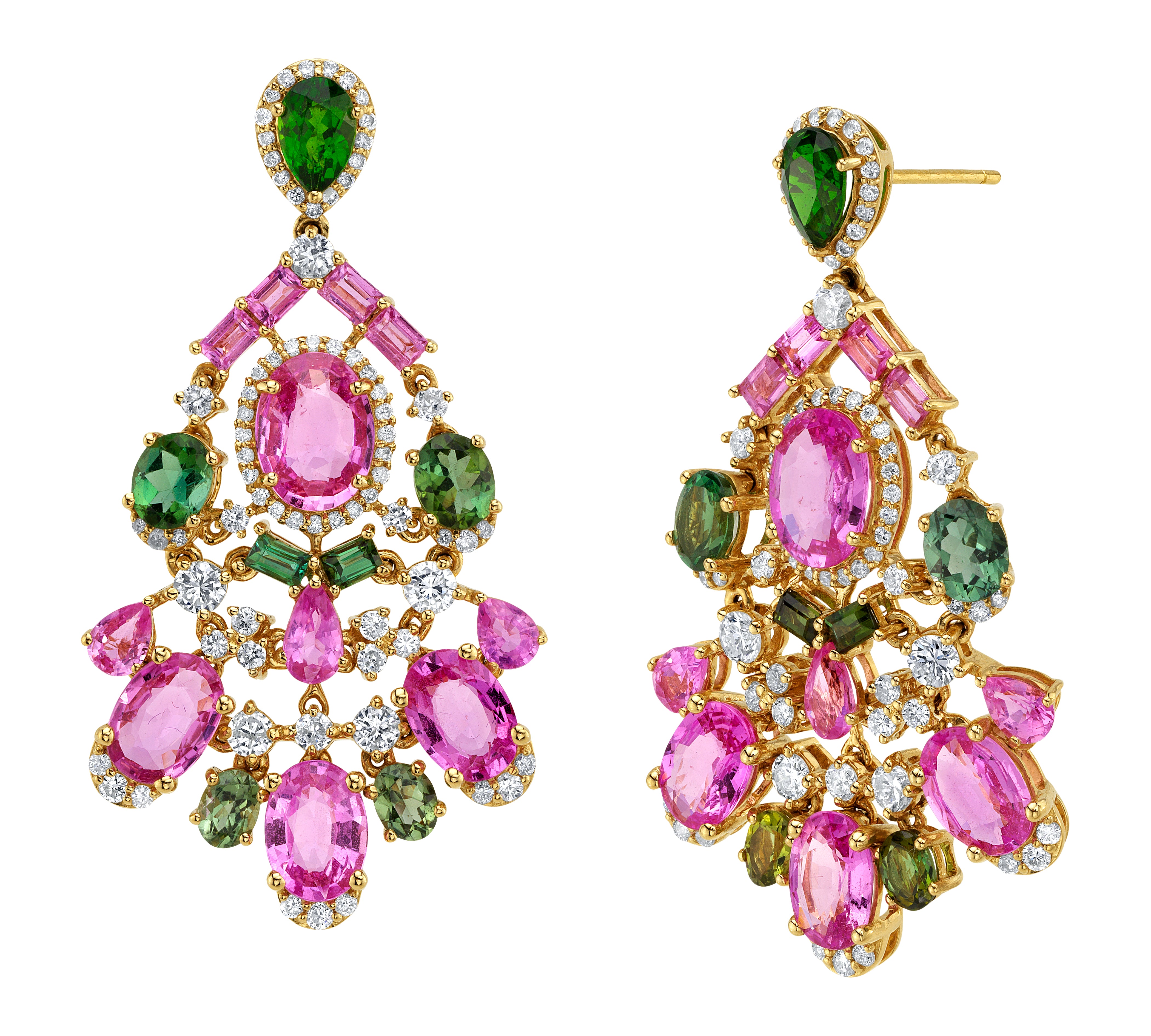 Tourmaline Sapphire Statement Earrings Statement Earrings Roseark India