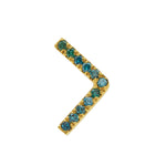Emerald Angled Earrings, Size 1 Earrings Roseark Deux Single