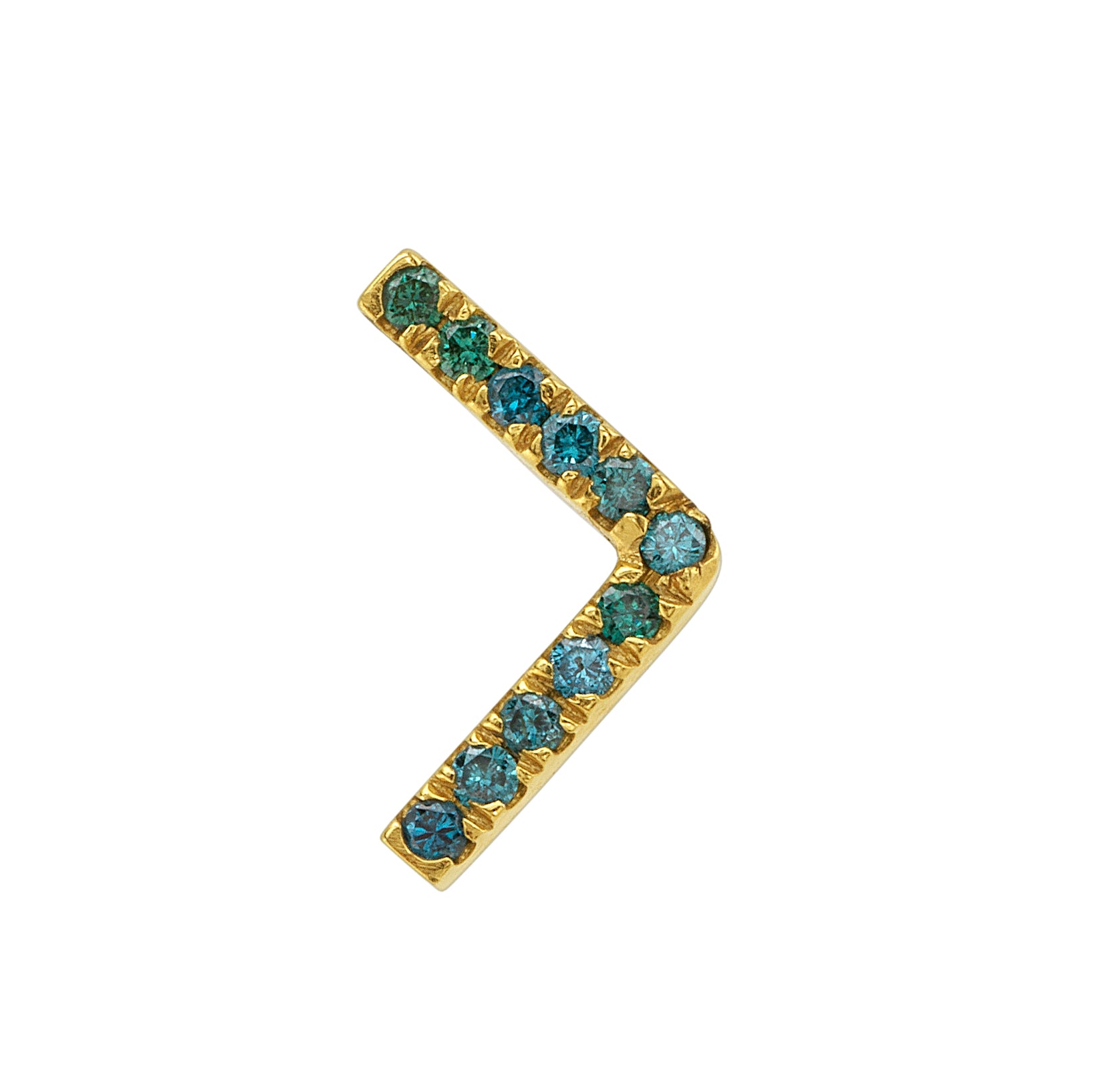 Emerald Angled Earrings, Size 1 Earrings Roseark Deux Single