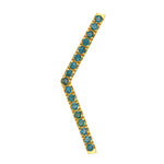 Emerald Angled Earrings, Size 2 Earrings Roseark Deux Single