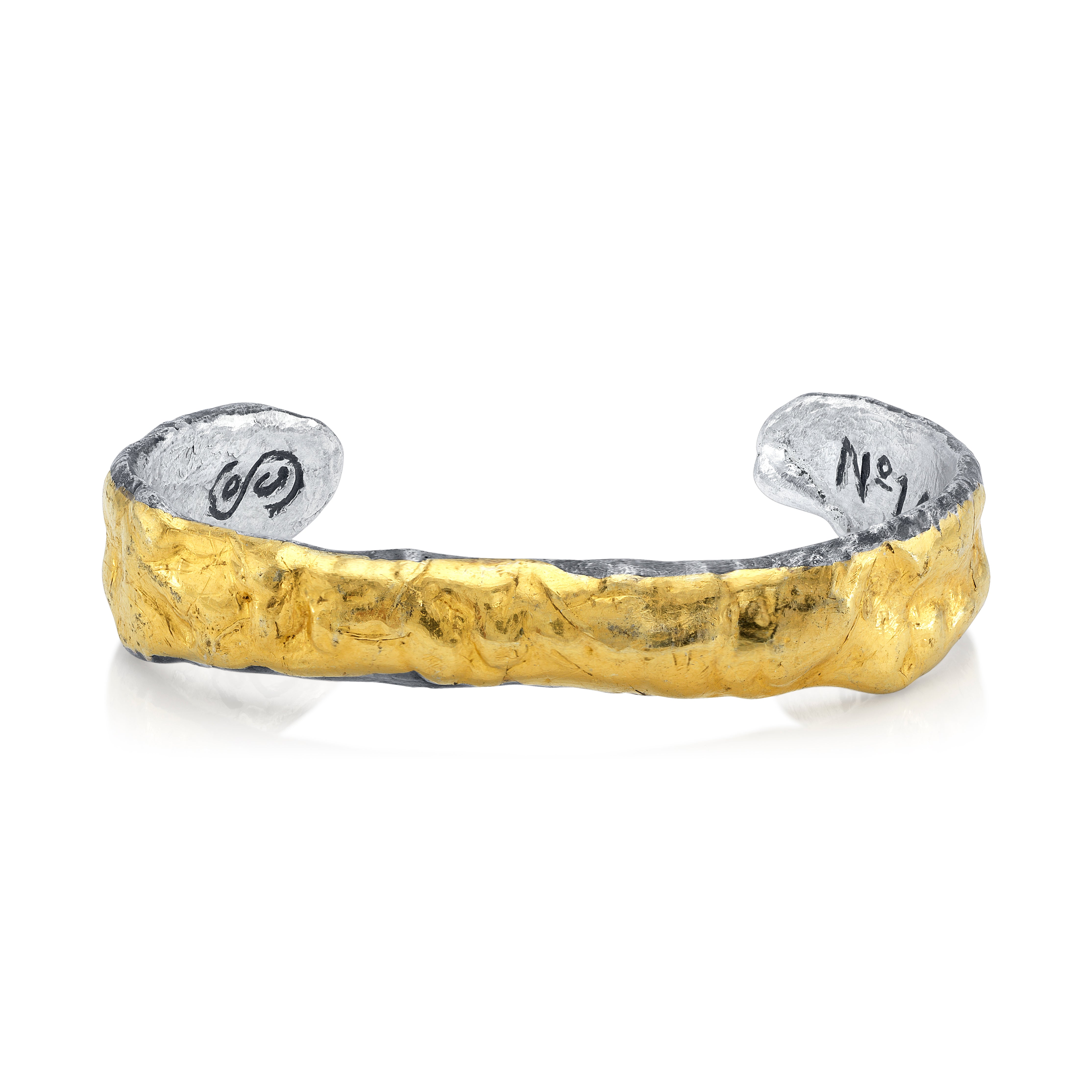 Hammered Bangle, No. 14 Statement Bracelet Stones of Character